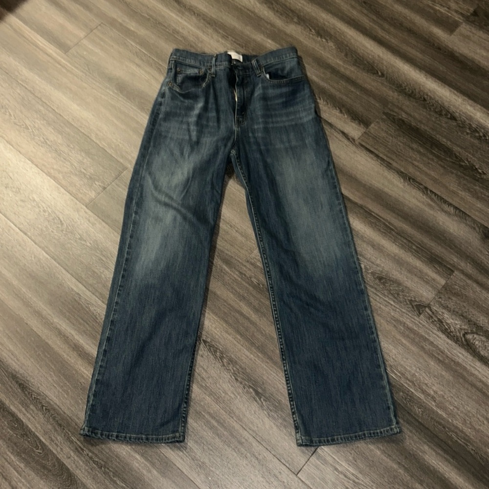 BRAND NEW Abercrombie & Fitch 90s Relaxed Jean. HIGH rise, DARK blue wash